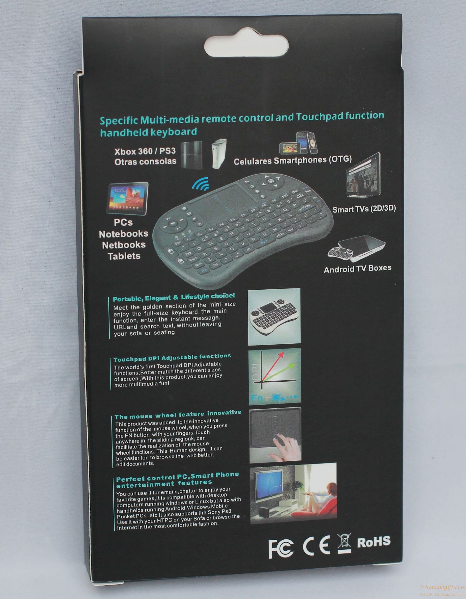 hotsalegift 24ghz ultra thin black bluetooth touchpad keyboard tablets ipad pro 7