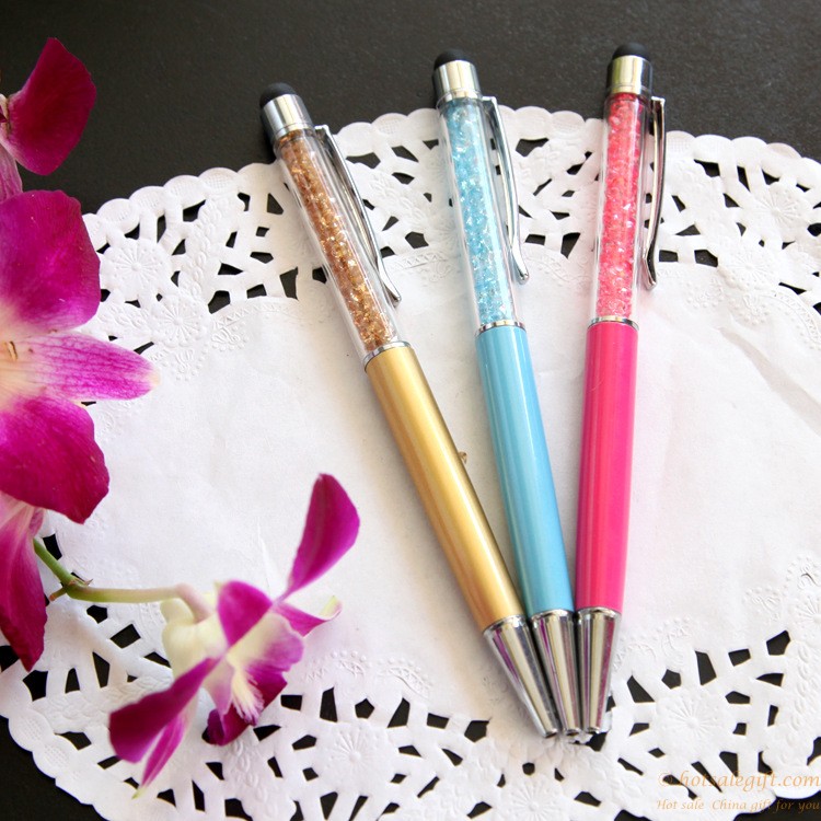hotsalegift cheap metal crystal ballpoint pen phone stylus 7