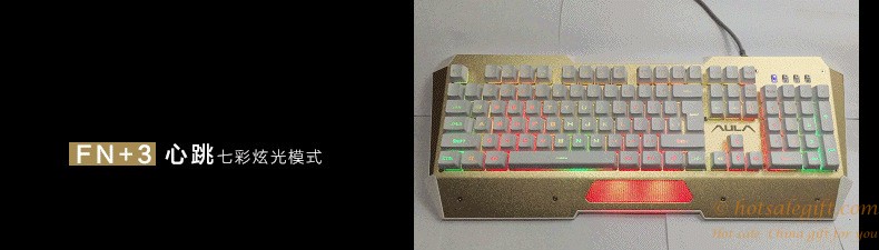 hotsalegift rainbow colors wave marquee lighting mode keyboard gaming 4