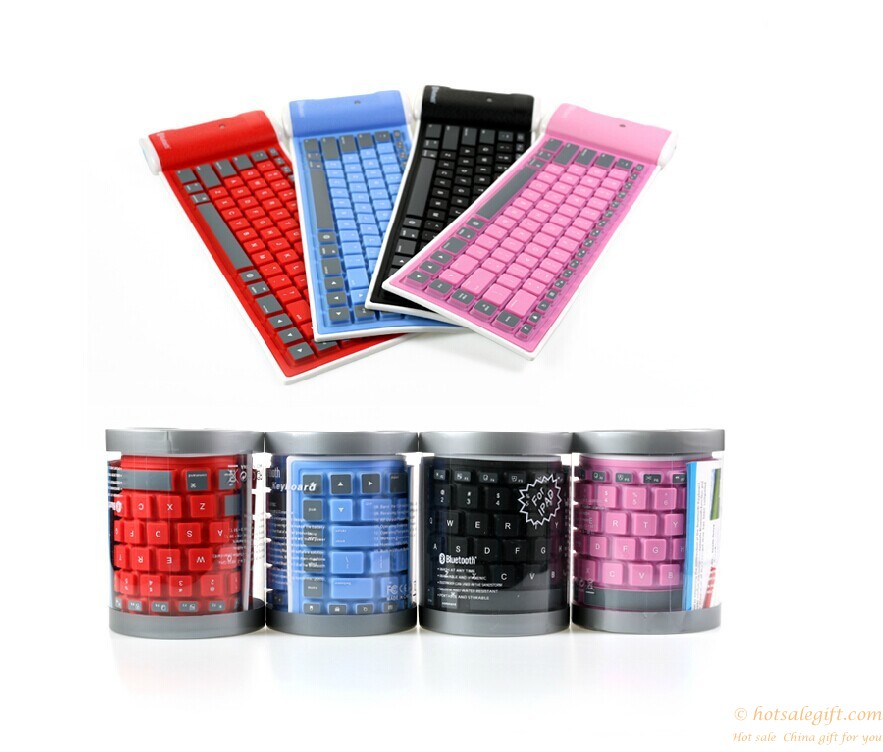 hotsalegift wireless bluetooth keyboard waterproof foldable silicone soft keyboard
