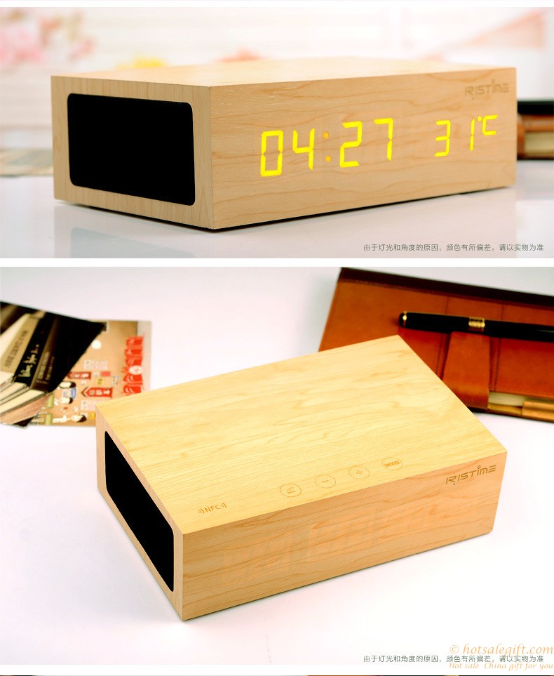 hotsalegift wooden nfc bluetooth speaker home stereo builtin mic support aux input hands free speaker