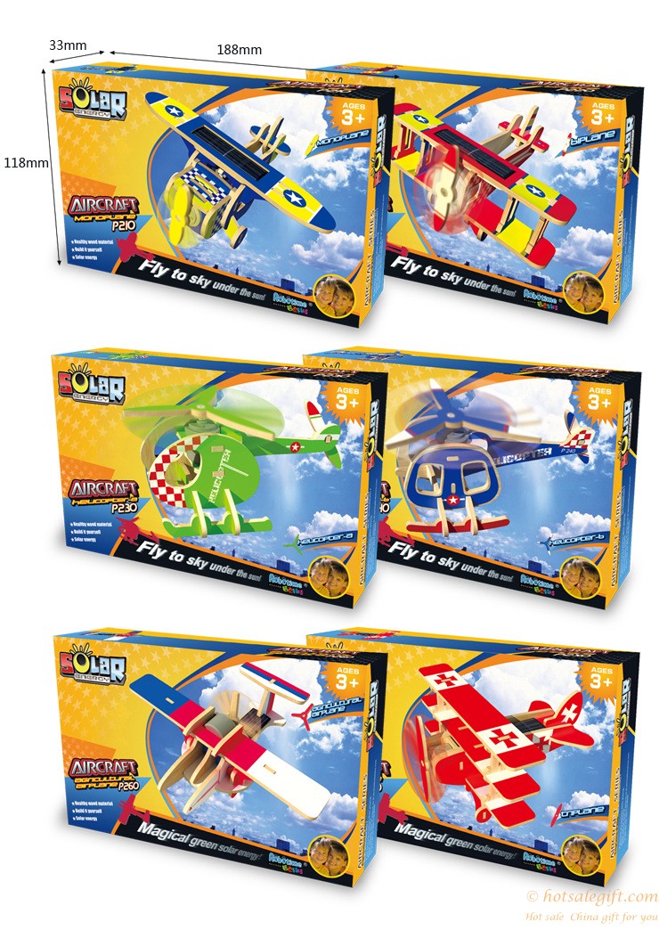 hotsalegift 3d threedimensional jigsaw puzzle solar experimental solarpowered aircraft model childrens educational toys 3