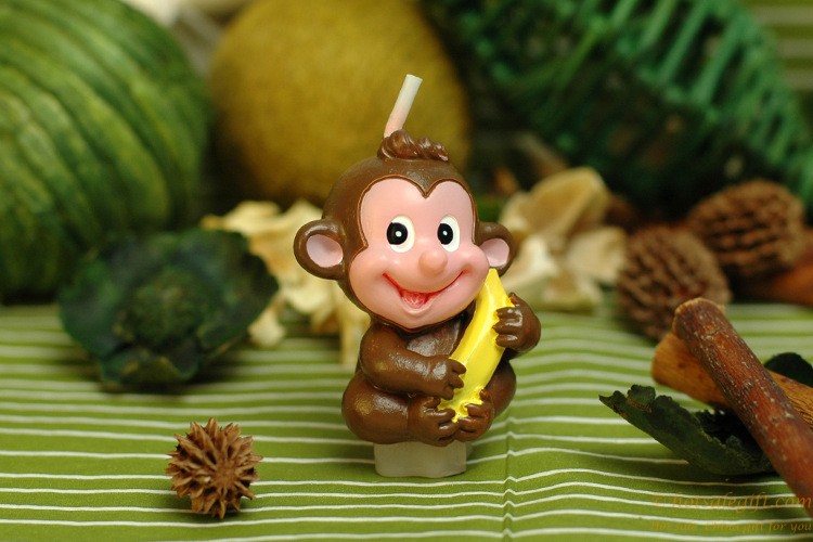 hotsalegift adorable monkey animal smokeless small candle child birthday party 2