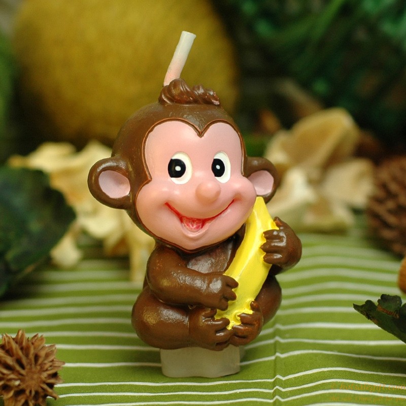 hotsalegift adorable monkey animal smokeless small candle child birthday party