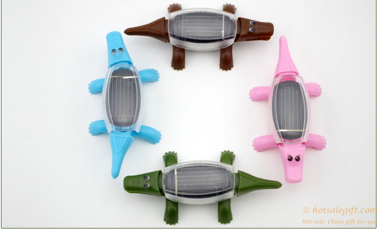 hotsalegift creative novelty solar toys children solar crocodile toy 9