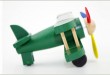 Kreativní novinka hračky pro děti Solar - Solární dřevěný dvojplošník modelu s vrtulovým pohonem