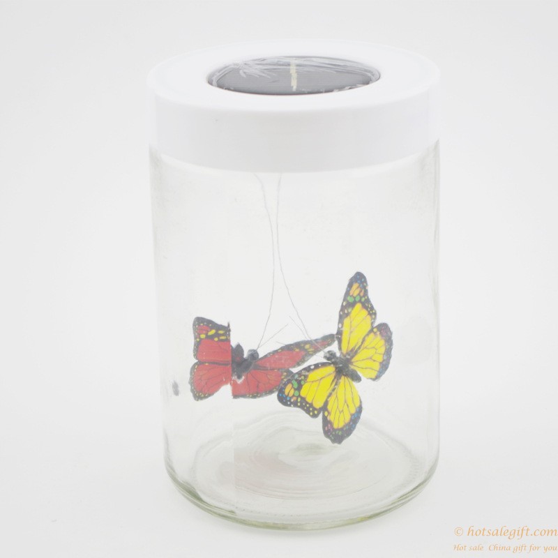 hotsalegift creative solar powered glass bottle butterfly 3