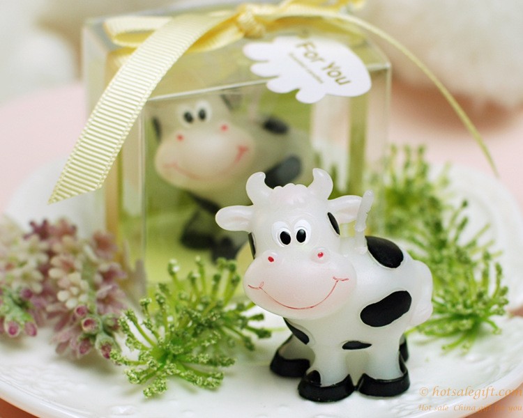 hotsalegift cute creative smokeless small cow candles birthday candle favors weddingbaby shower gifts favors 1