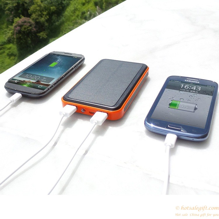 hotsalegift dual usb universal portable solar battery charger 10000mah waterproof solar power bank iphonesamsung 6