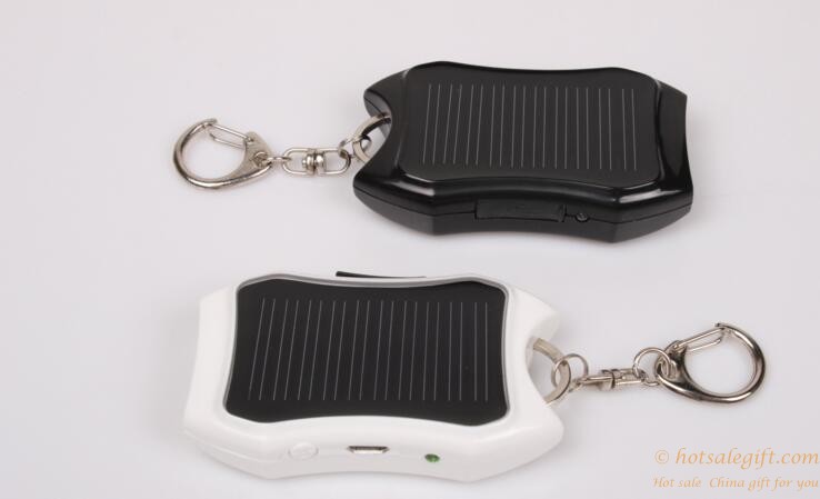 hotsalegift portable 1200mah keychain solar power bank cell phone battery charger