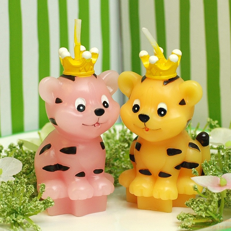 hotsalegift tiger design baby shower animal shaped candle favor 2