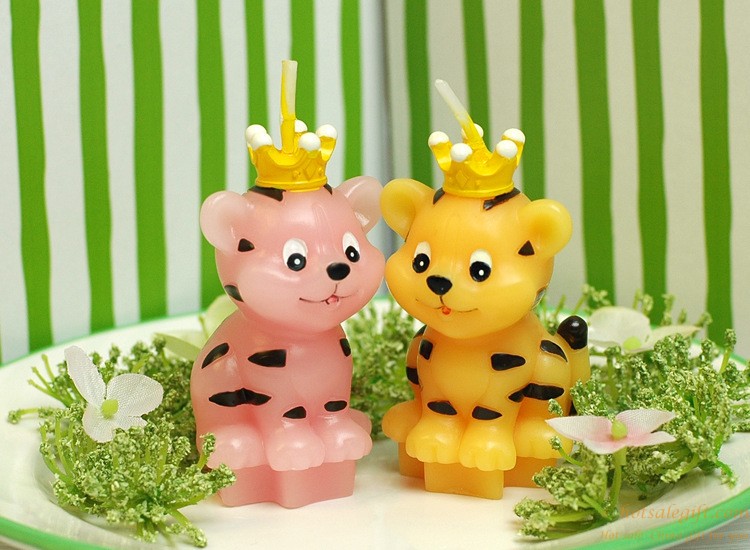 hotsalegift tiger design baby shower animal shaped candle favor