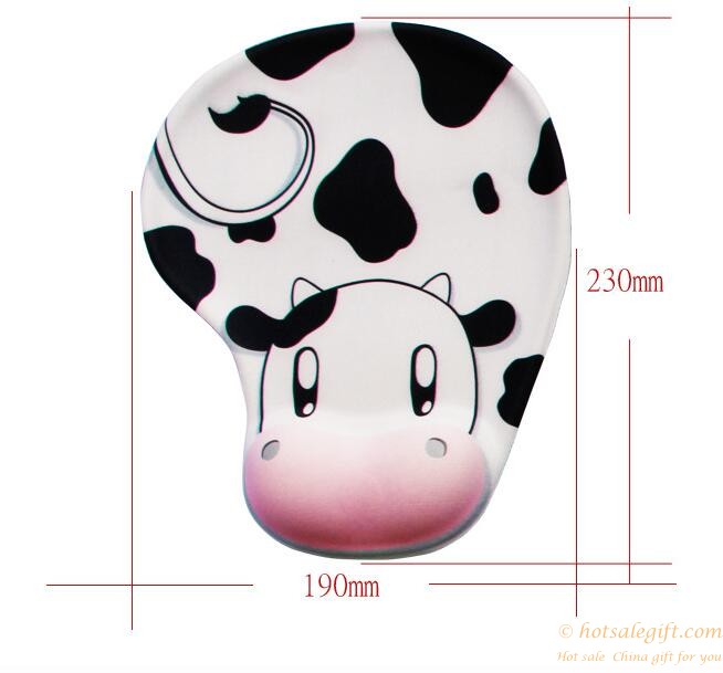 hotsalegift creative silicone wrist mouse pad cow design 8