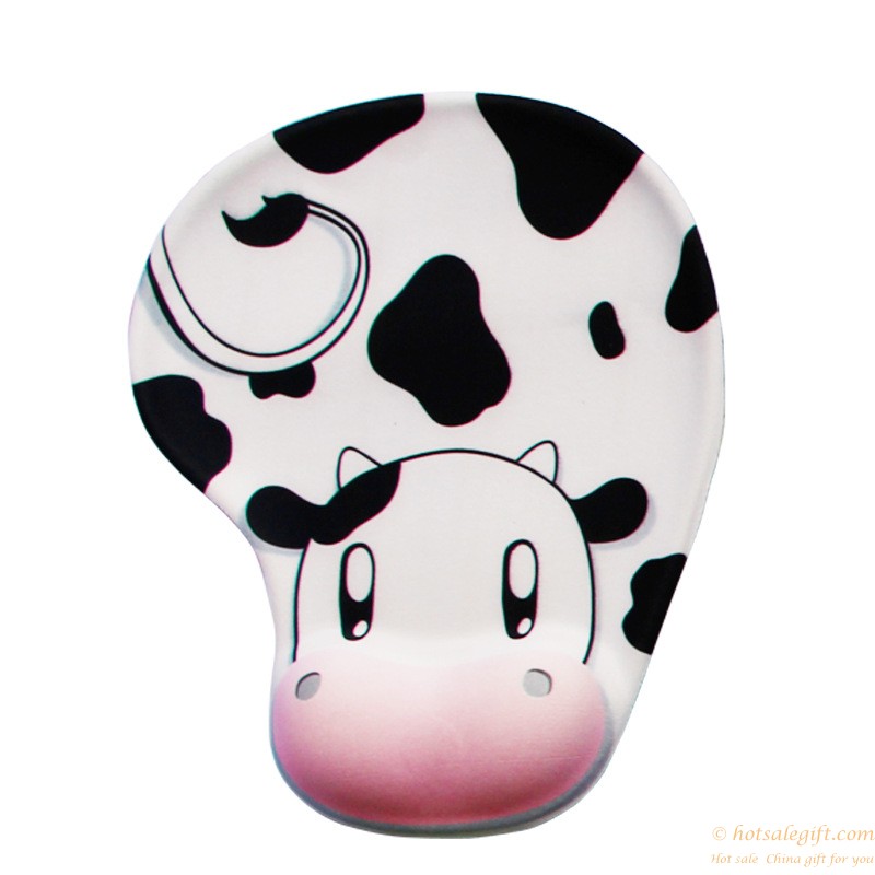 hotsalegift creative silicone wrist mouse pad cow design