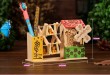 Barevný dřevěný větrný mlýn Music Box dřevěné hračky pro děti