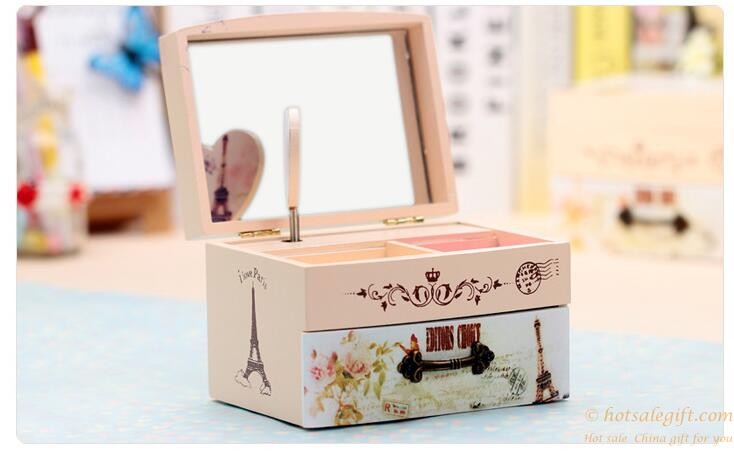 hotsalegift creative cosmetic case rotating heart music boxes mirror 5