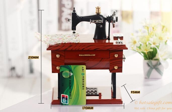 hotsalegift creative nostalgic sewing machine plastic music boxes 3