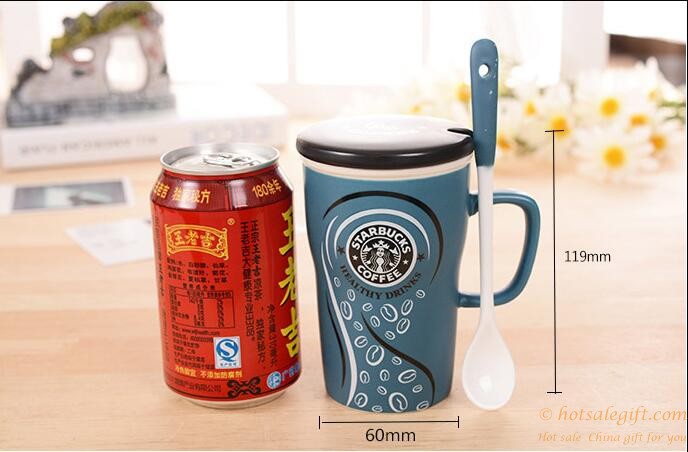 hotsalegift creative starbucks ceramic cup lid spoon 3
