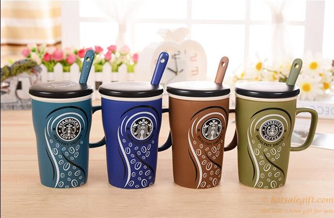 hotsalegift creative starbucks ceramic cup lid spoon 4