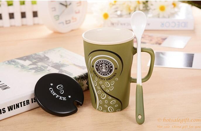 hotsalegift creative starbucks ceramic cup lid spoon 6