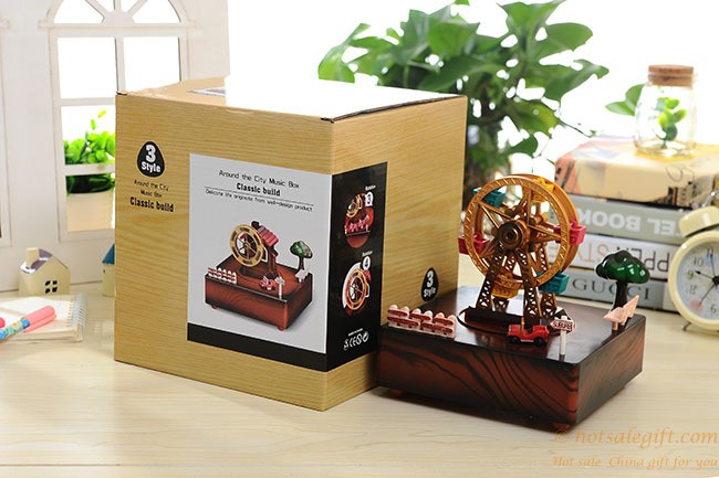 hotsalegift exquisite ornaments plastic ferris wheel music box 1