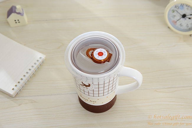 hotsalegift fashion ceramic cup water bottle nonslip rubber mat antihot design 10