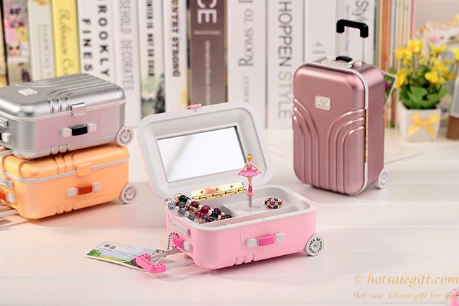 hotsalegift fashion rotating music boxes girl travel suitcase 6
