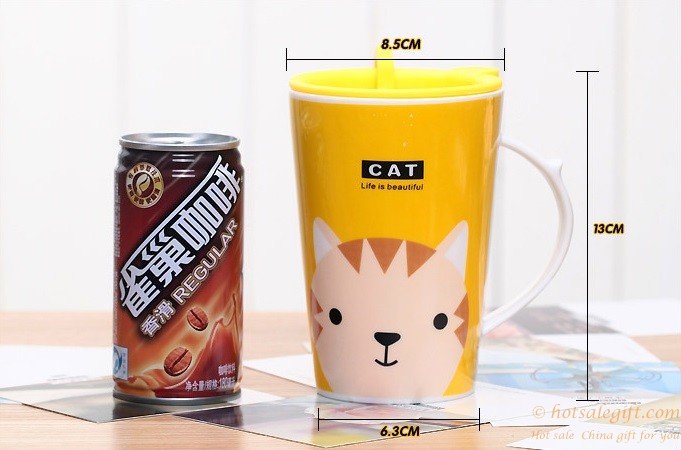 hotsalegift fresh fashion cartoon ceramic mug water cup straw 3