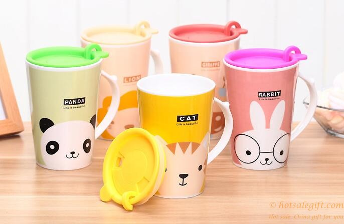 hotsalegift fresh fashion cartoon ceramic mug water cup straw 8