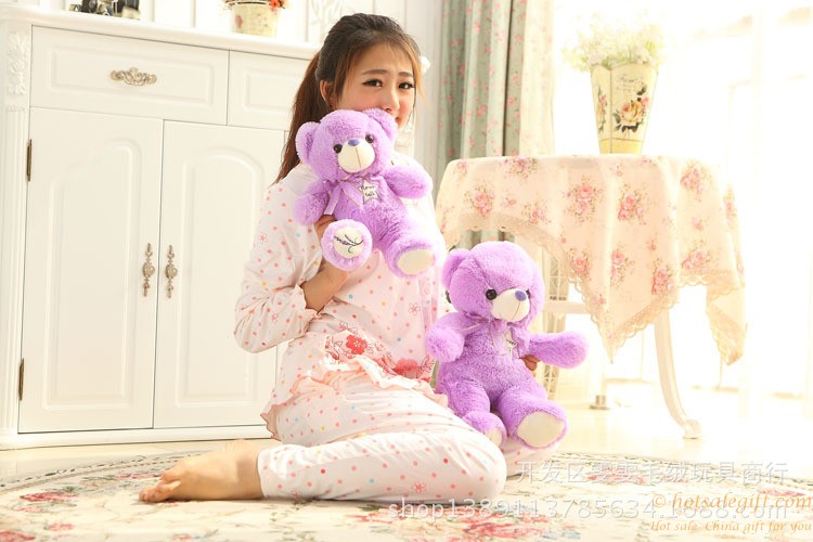 hotsalegift lavender purple teddy bear plush toy 2