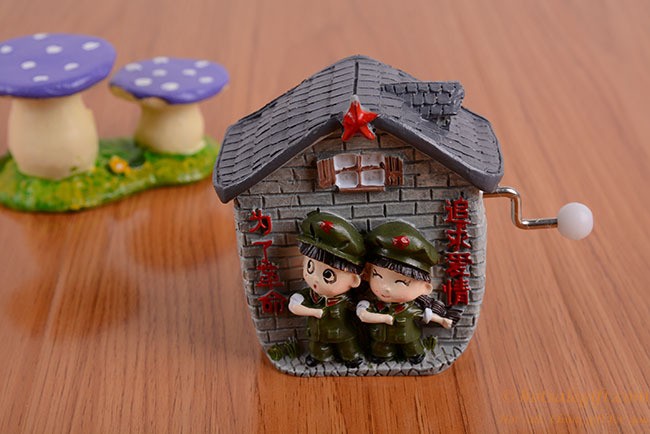 hotsalegift resin ornaments craft gift landline telephone music box 1