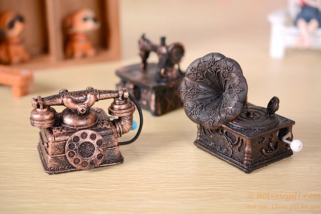hotsalegift resin ornaments craft gift landline telephone music box 13
