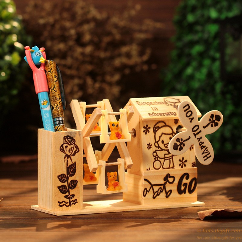 hotsalegift woodcarving windmill music boxes toys children 2