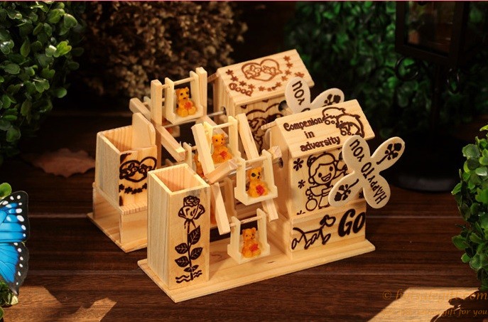 hotsalegift woodcarving windmill music boxes toys children 3