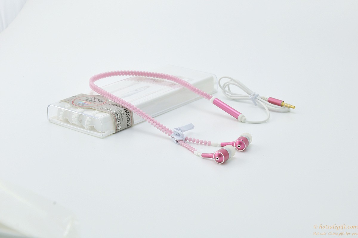 hotsalegift luminous metal zipper earphone headset highquality 3d surround wire call 10