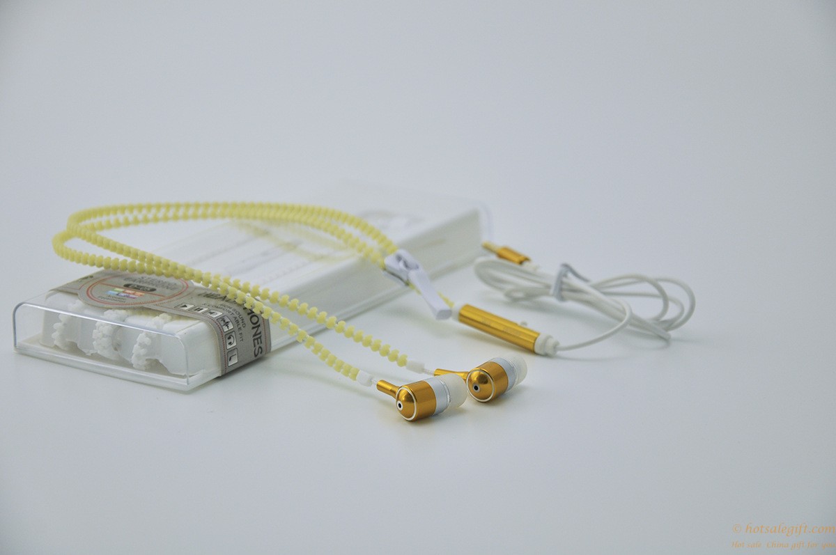 hotsalegift luminous metal zipper earphone headset highquality 3d surround wire call 5