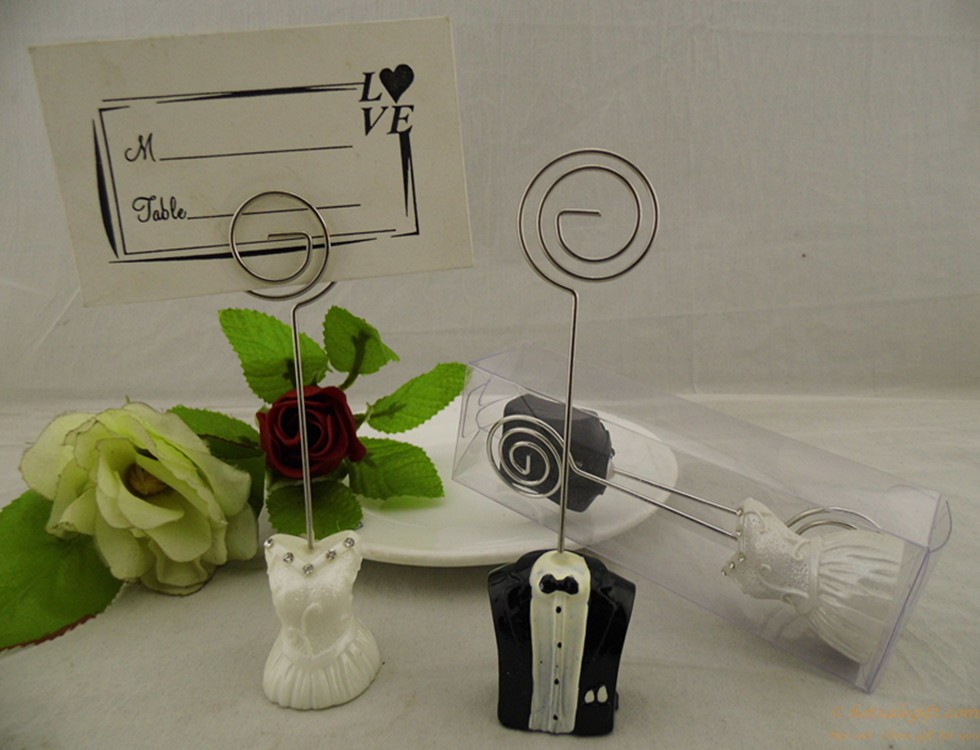 hotsalegift bride and groom place card holder message notes holder