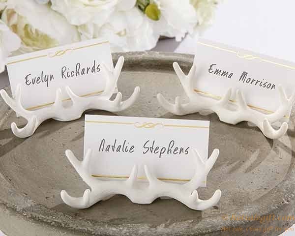 hotsalegift creative antlers place card holder wedding decorations