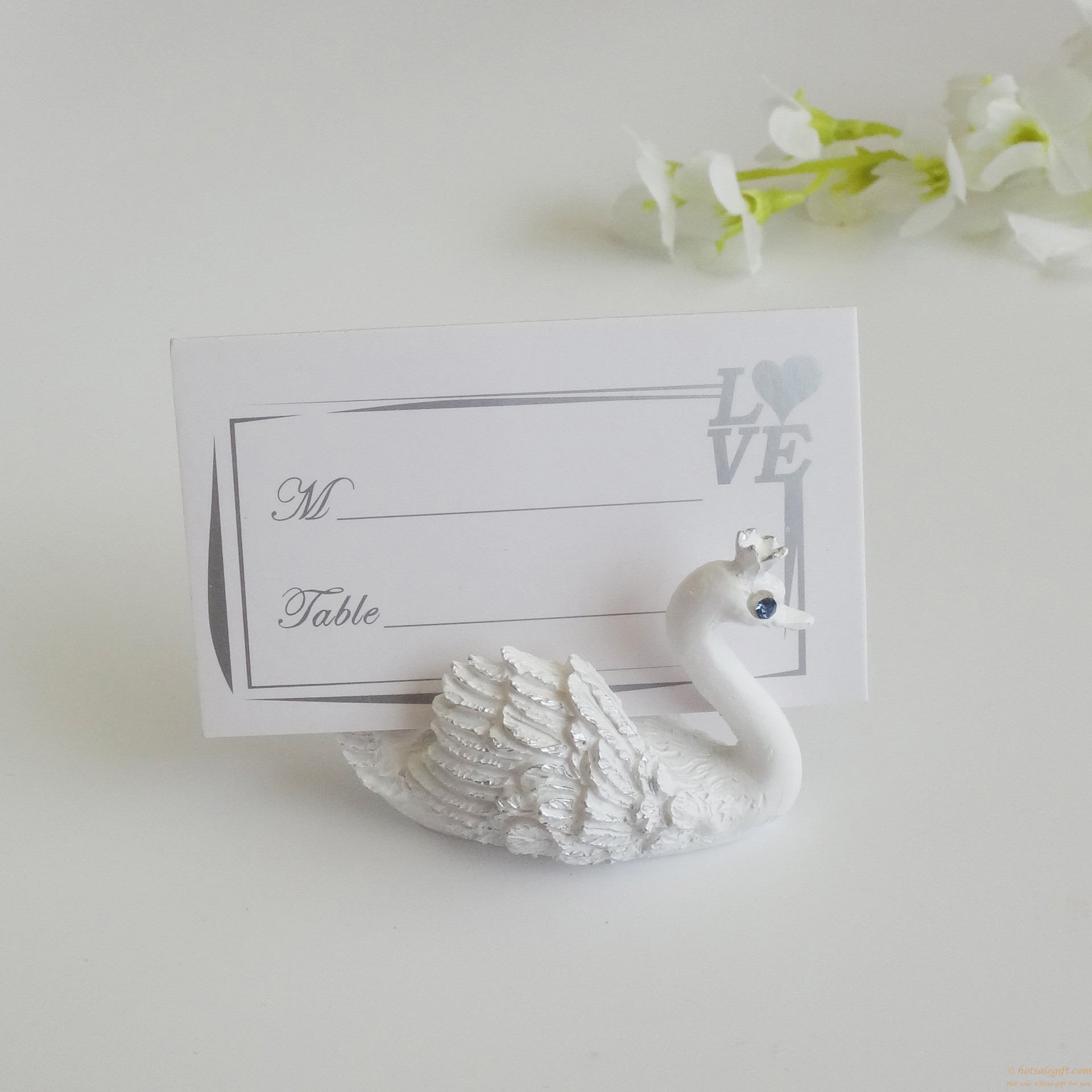 hotsalegift creative resin ornaments swan place card holder wedding favor 5