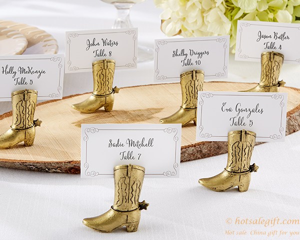 hotsalegift retro gold high heels boots child card holder wedding favors 1