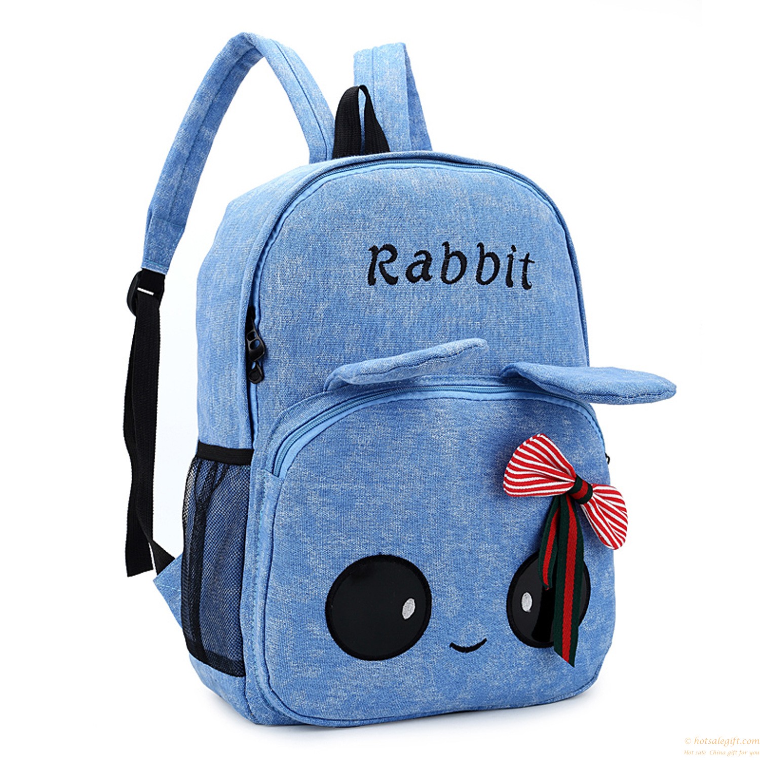 hotsalegift students canvas shoulder bag cute bow bunny schoolbag 5