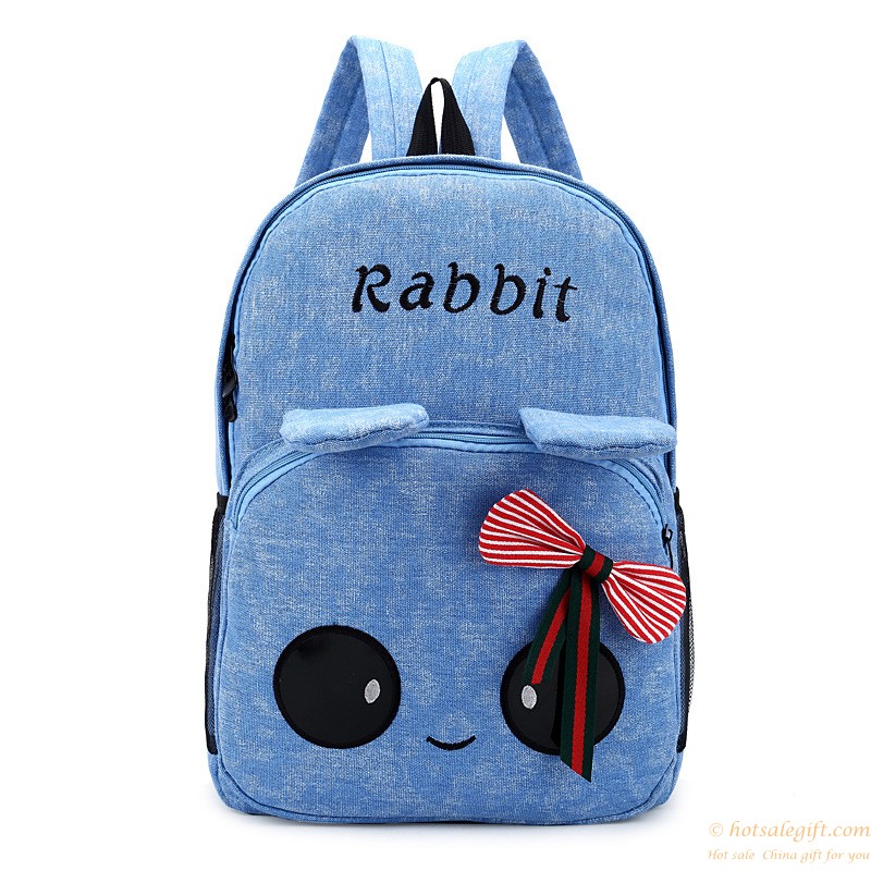 hotsalegift students canvas shoulder bag cute bow bunny schoolbag 6