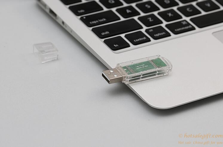 hotsalegift creative transparent oem plastic disk usb flash drive laptop