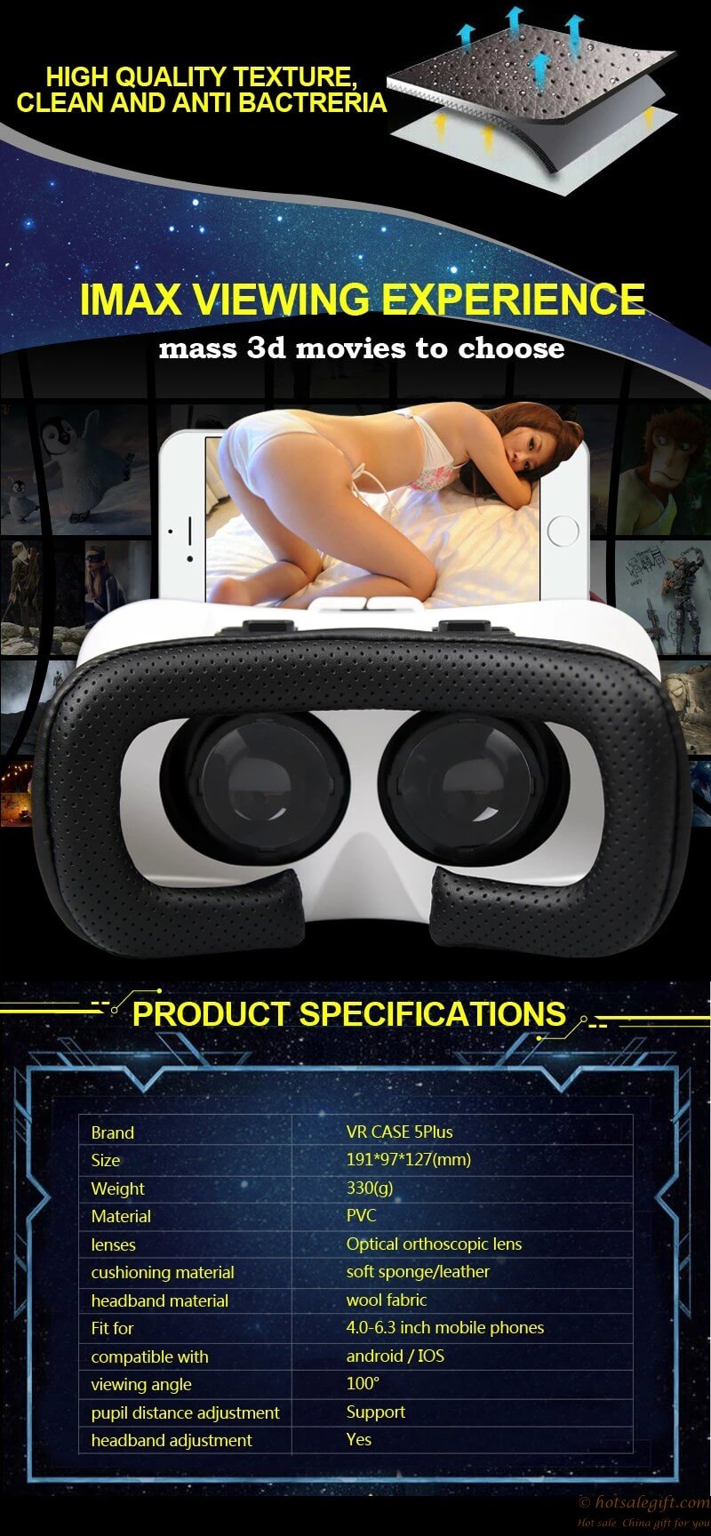 hotsalegift design vr case 5 headmounted virtual reality glasses game controller 34