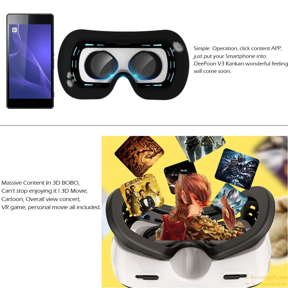 hotsalegift deepoon v3 vr glasses immersive 3d virtual reality helmet imax game experience 3560 inch smartphones 11