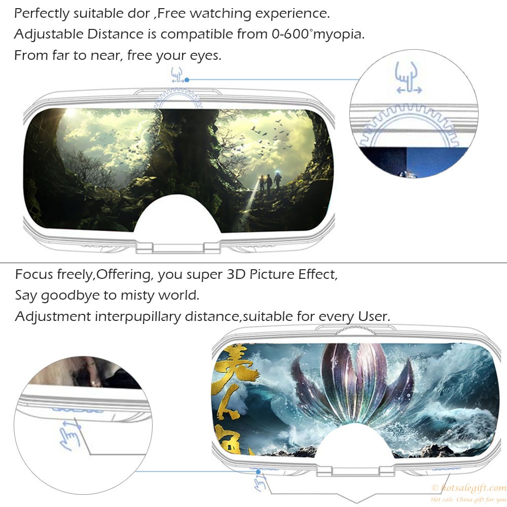 hotsalegift deepoon v3 vr glasses immersive 3d virtual reality helmet imax game experience 3560 inch smartphones 16