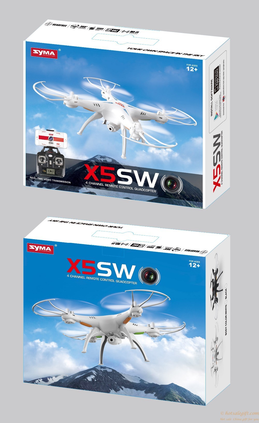 hotsalegift syma original x5sw drones quadcopter hd camera wifi rc drone fpv helicopter 24g 6axis real time rc helicopter toy 10
