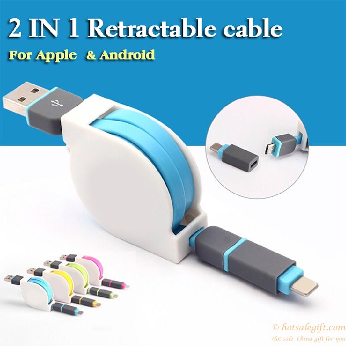 hotsalegift 2 1 retractable sync charge usb data cable iphone android phones 6