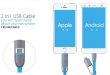 2 в 1 прибиращ се USB кабел зарядно кабел за данни за Samsung iPhone Android
