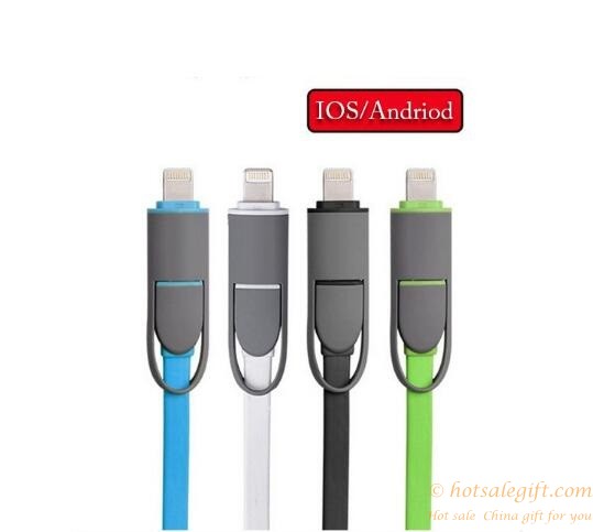 hotsalegift 2 1 retractable usb cable data charger cable samsung iphone android 4